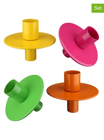 GILDE Świeczniki (4 szt.) "Multi" w różnych kolorach - wys. 8 x Ø 7 cm