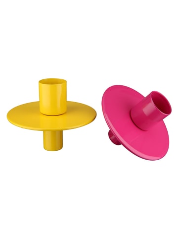 GILDE Świeczniki (4 szt.) "Multi" w różnych kolorach - wys. 8 x Ø 7 cm