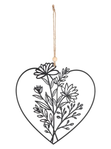 GILDE Zawieszki dekoracyjne (2 szt.) "Wildflowers" w kolorze czarnym - 19 x 18,5 cm