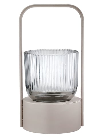 GILDE Świeczniki (2 szt.) "Strike" w kolorze beżowym i zielonym - 10 x 20,5 x 11 cm