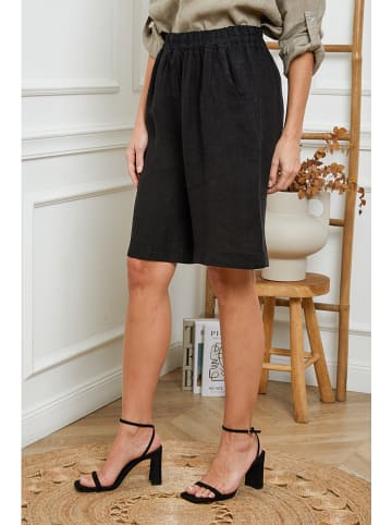 Joséfine Linnen bermuda zwart