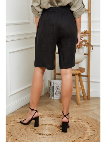 Joséfine Leinen-Bermudas "Alafolie" in Schwarz