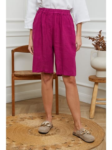 Joséfine Leinen-Bermudas "Alafolie" in Pink