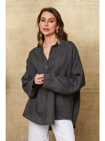 Fleur de Lin Linnen blouse "Dola" antraciet