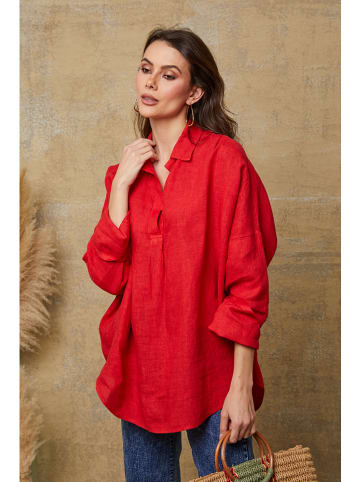 Fleur de Lin Leinenbluse "Dola" in Rot