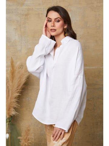 Fleur de Lin Lniana bluzka "Dola" w kolorze białym