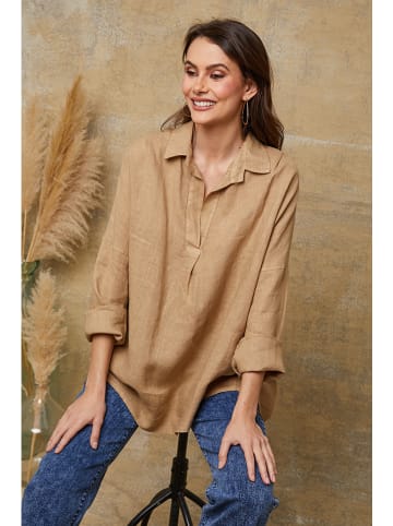 Fleur de Lin Leinenbluse "Dola" in Camel