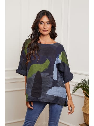 Fleur de Lin Leinen-Bluse "Krik" in Dunkelblau