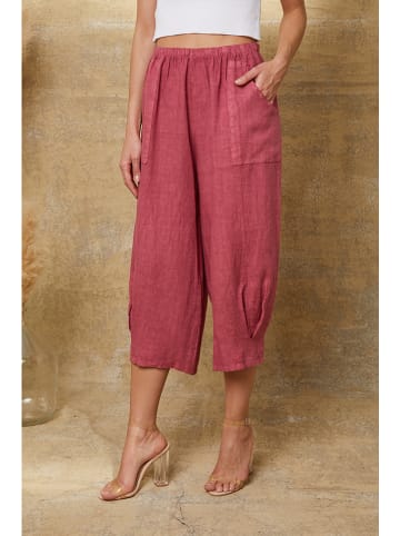 Fleur de Lin Linnen broek "Erus" fuchsia