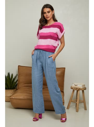 Fleur de Lin Linnen broek "Garancel" lichtblauw