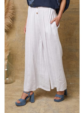 Fleur de Lin Leinen-Marlenehose "Kendra" in Weiß