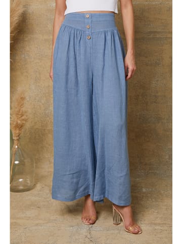 Fleur de Lin Leinen-Marlenehose "Kendra" in Blau
