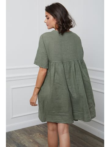 Fleur de Lin Lniana sukienka "Etsy" w kolorze khaki