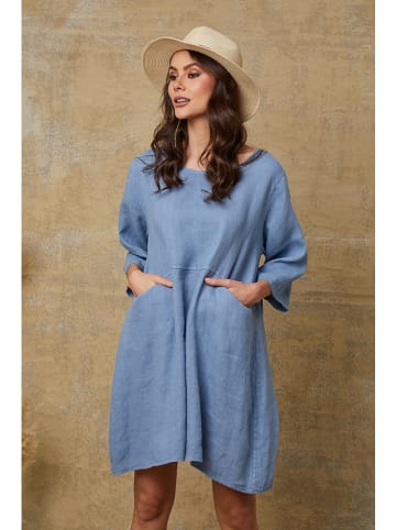 Joséfine Lniana sukienka "Direct" w kolorze niebieskim