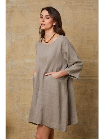 Joséfine Linnen jurk "Direct" taupe