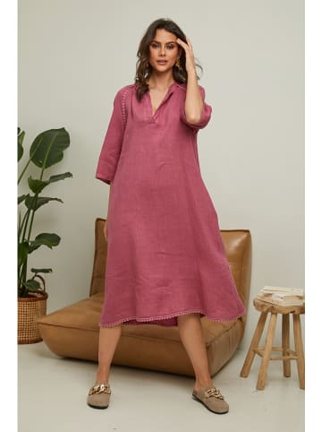 Joséfine Linnen jurk "Granael" roze
