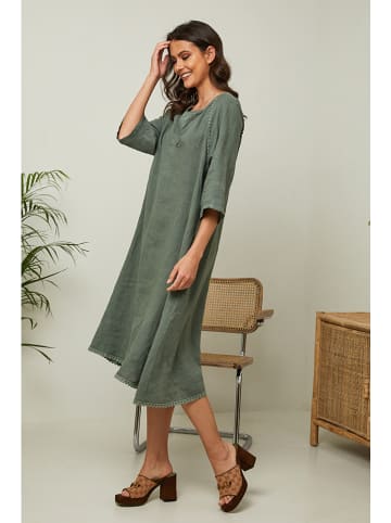 Joséfine Leinenkleid "Granael" in Oliv