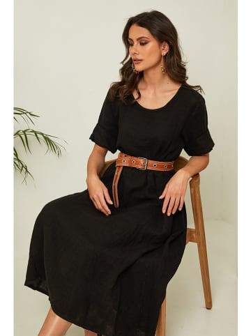 Joséfine Lniana sukienka "Gustav" w kolorze czarnym