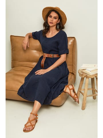 Joséfine Leinenkleid "Gustav" in Dunkelblau