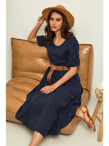 Joséfine Leinenkleid "Gustav" in Dunkelblau