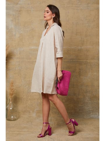 Joséfine Leinenkleid "Mouna" in Beige