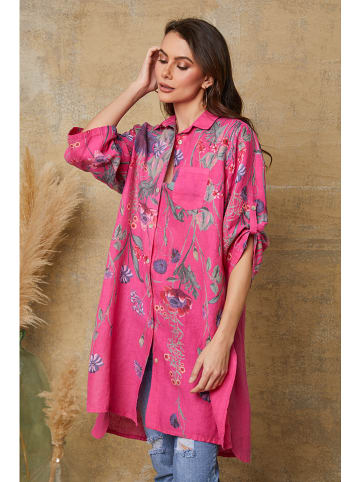 Joséfine Lniana sukienka "Pardess" w kolorze różowo-zielonym