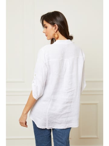 Fleur de Lin Leinen-Bluse "Bjorg" in Weiß