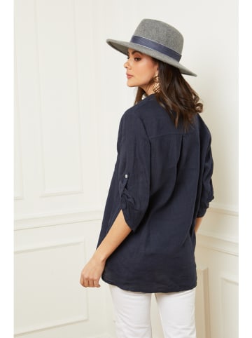 Fleur de Lin Linnen blouse "Bjorg" donkerblauw