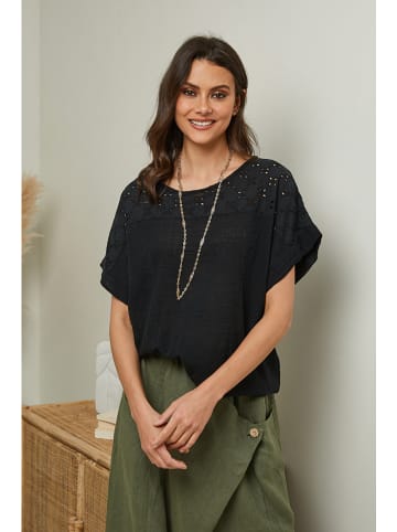 Fleur de Lin Shirt "Elymis" in Schwarz