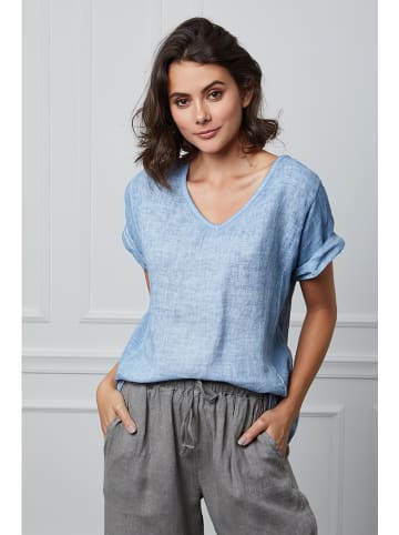 Fleur de Lin Leinen-Shirt "Fabius" in Hellblau