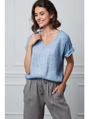 Fleur de Lin Linnen shirt "Fabius" lichtblauw