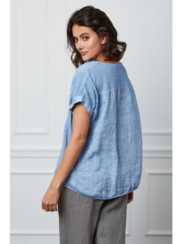 Fleur de Lin Lniana koszulka "Fabius" w kolorze błękitnym