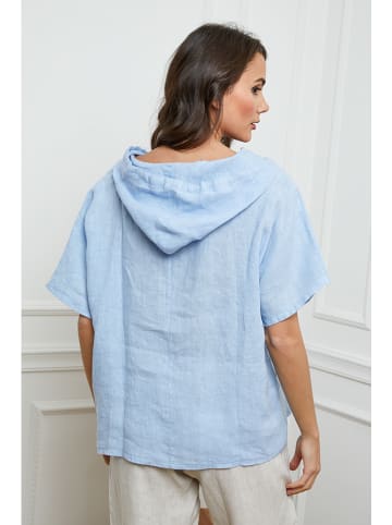 Joséfine Leinen-Bluse  in Hellblau
