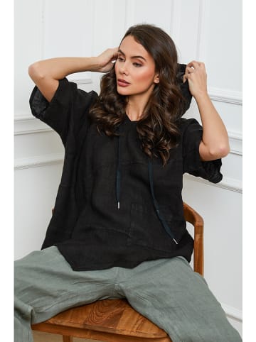 Joséfine Leinen-Bluse  in Schwarz