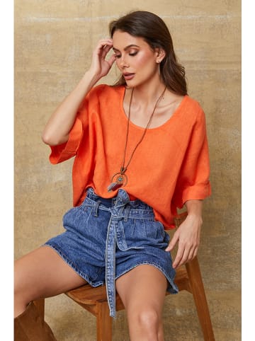 La Compagnie Du Lin Leinenshirt "Calane" in Orange