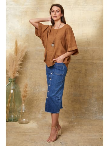 La Compagnie Du Lin Linnen shirt "Calane" camel