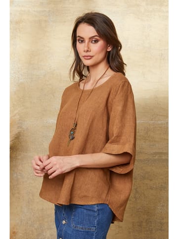 La Compagnie Du Lin Leinenshirt "Calane" in Camel