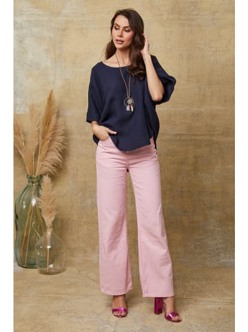 La Compagnie Du Lin Linnen shirt "Calane" donkerblauw