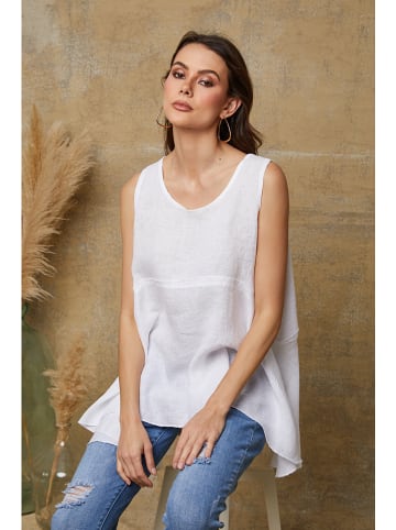 Joséfine Lniany top "Ottilie" w kolorze białym