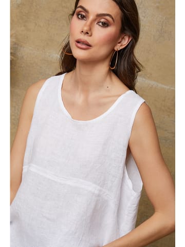 Joséfine Lniany top "Ottilie" w kolorze białym