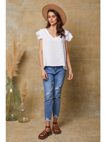 Joséfine Lniana koszulka "Quiriem" w kolorze białym