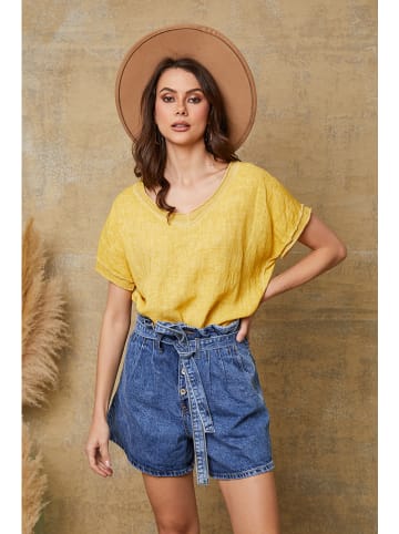 Joséfine Lniana koszulka "Quinto" w kolorze żółtym