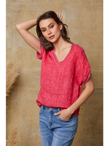 Joséfine Lniana koszulka "Quinto" w kolorze różowym