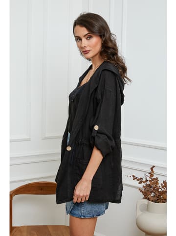 Joséfine Linnen cape zwart