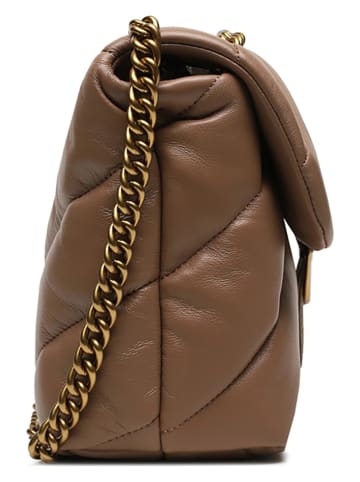 Pinko Skórzana torebka w kolorze jasnobrązowym - 27 x 19 x 11 cm