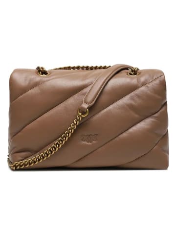 Pinko Skórzana torebka w kolorze jasnobrązowym - 27 x 19 x 11 cm