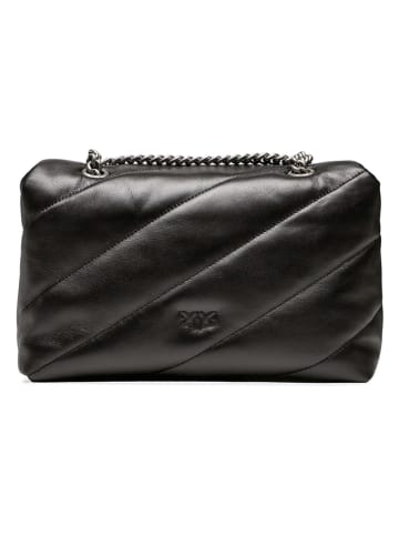 Pinko Leder-Umhängetasche in Schwarz - (B)27 x (H)19 x (T)11 cm