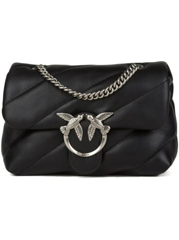 Pinko Skórzana torebka w kolorze czarnym - 21 x 15 x 10 cm