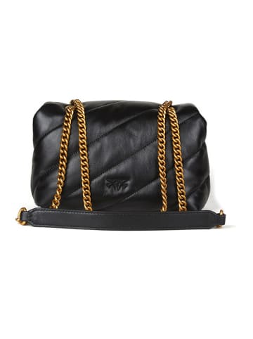 Pinko Skórzana torebka w kolorze czarnym - 21 x 15 x 10 cm