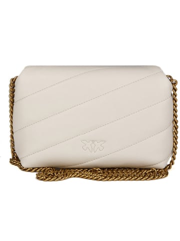 Pinko Skórzana torebka w kolorze kremowym - 18 x 13 x 6,5 cm